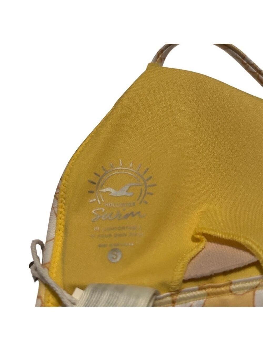 Hollister Yellow White Floral Bikini Top Small - Picture 6 of 6